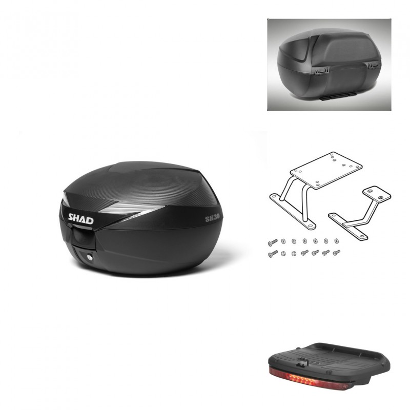 SHAD Baul SH39 carbon + soporte montaje accesorios KIT-438427