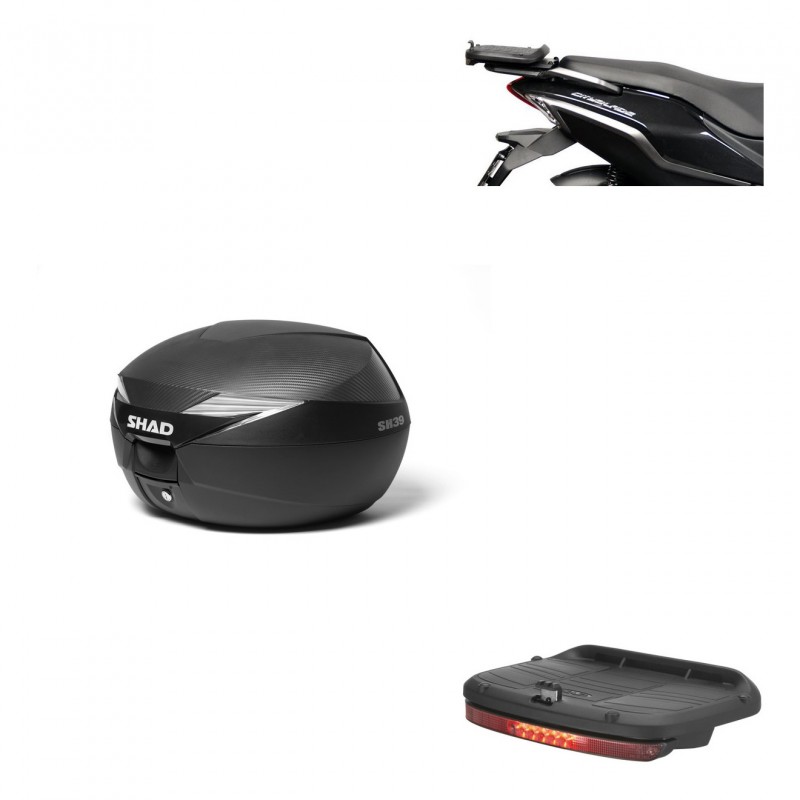 SHAD Baul SH39 carbon + soporte montaje luz de freno KIT-438456