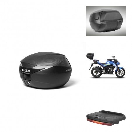 SHAD Baul SH39 carbon + soporte montaje accesorios KIT-438505