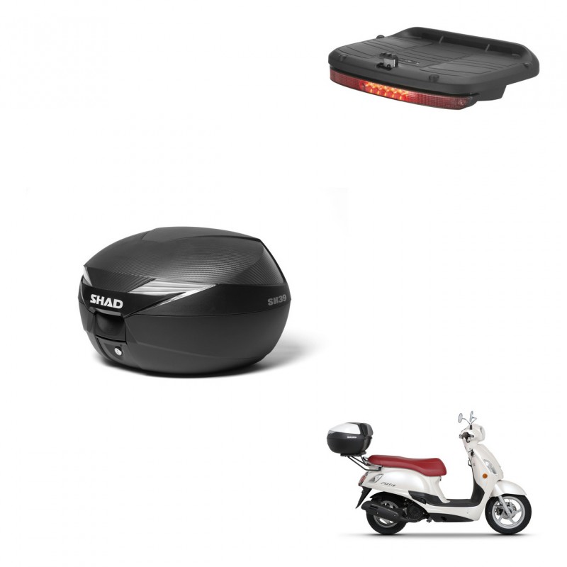 SHAD Baul SH39 carbon + soporte montaje luz de freno KIT-438527