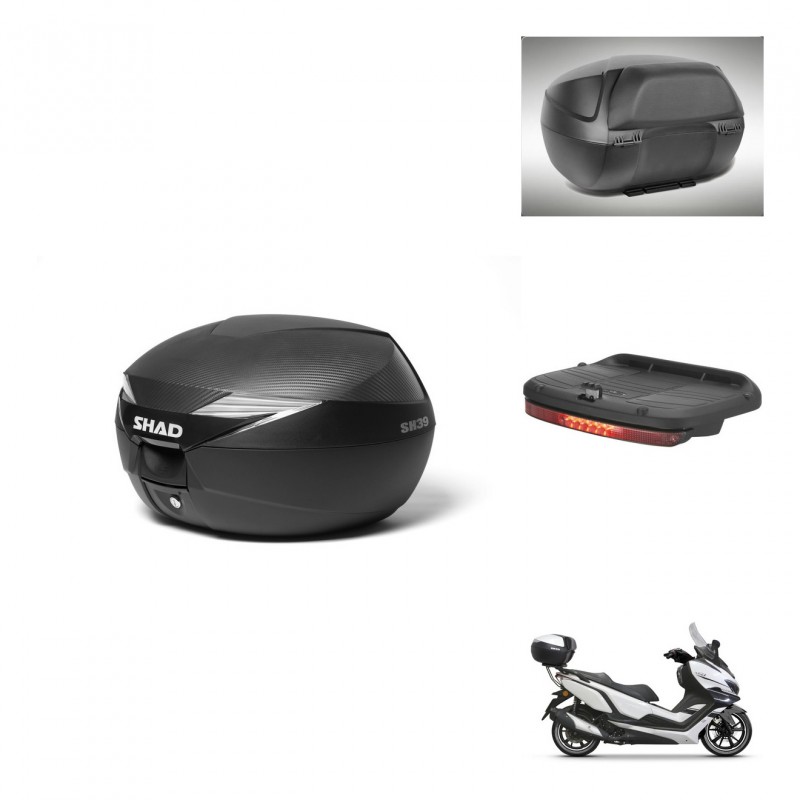 SHAD Baul SH39 carbon + soporte montaje accesorios KIT-438545