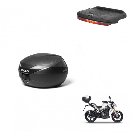 SHAD Baul SH39 carbon + soporte montaje luz de freno KIT-438547