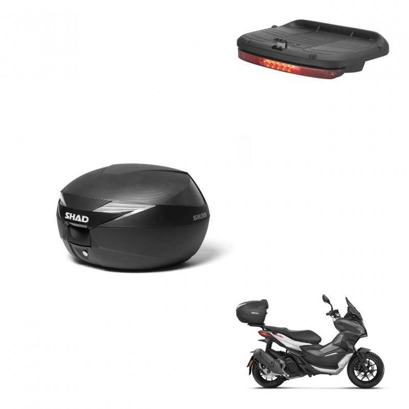 SHAD Baul SH39 carbon + soporte montaje luz de freno KIT-438623