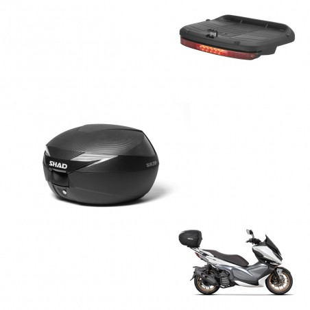 SHAD Baul SH39 carbon + soporte montaje luz de freno KIT-438651