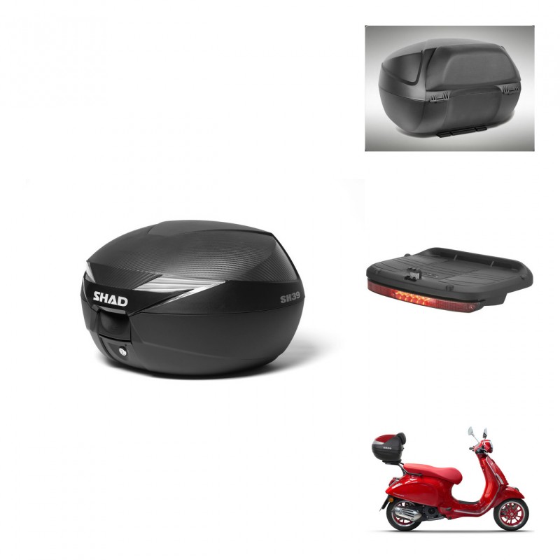 SHAD Baul SH39 carbon + soporte montaje accesorios KIT-438657