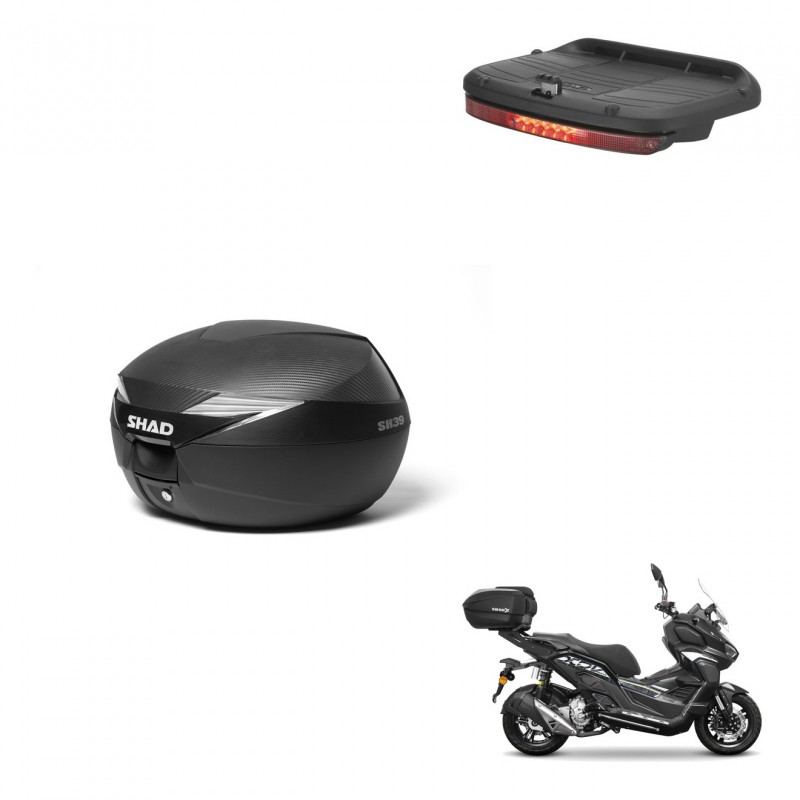 SHAD Baul SH39 carbon + soporte montaje luz de freno KIT-438667