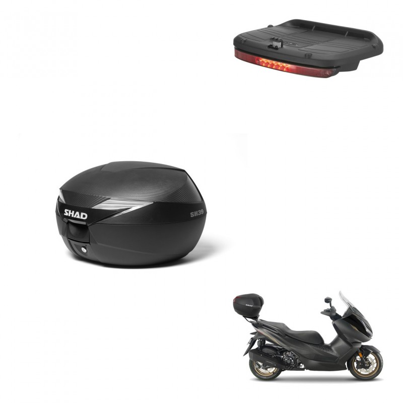 SHAD Baul SH39 carbon + soporte montaje luz de freno KIT-438711