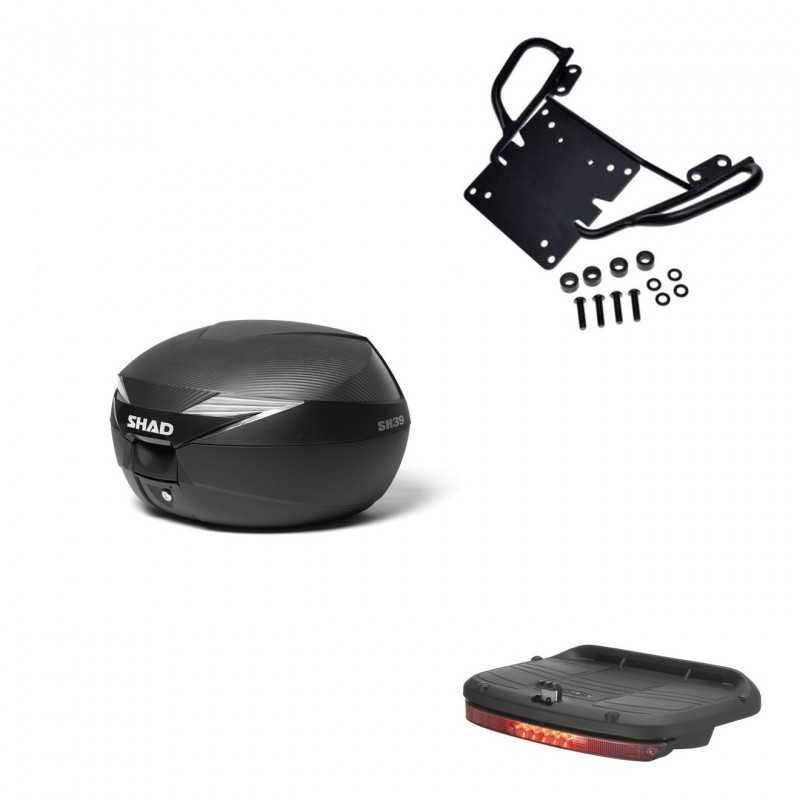 SHAD Baul SH39 carbon + soporte montaje luz de freno KIT-438730
