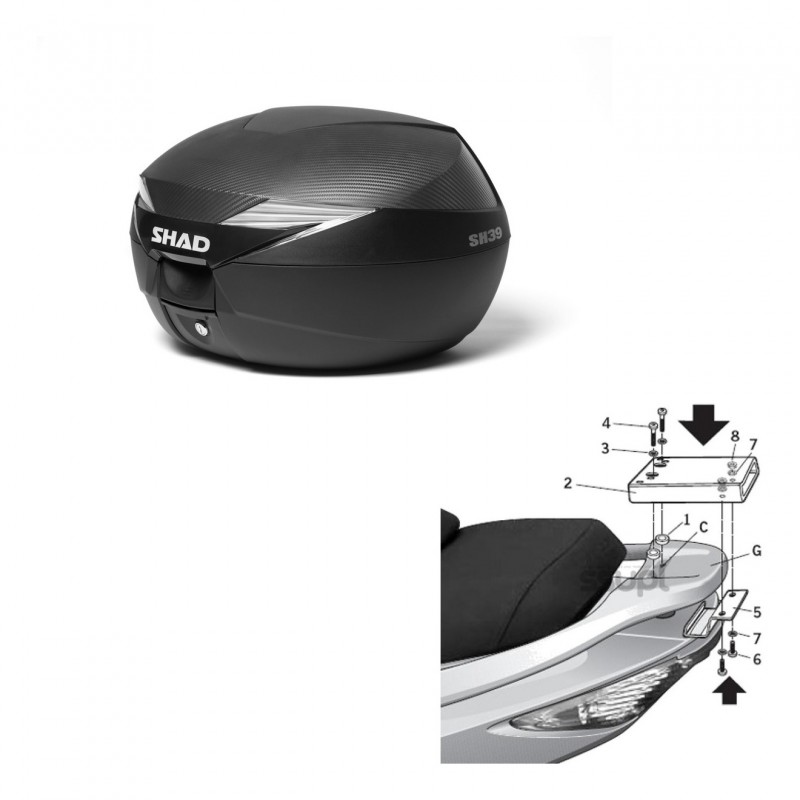 SHAD SH39 carbon trunk + mounting bracket KIT-438780