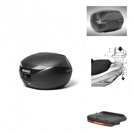 SHAD Baul SH39 carbon + soporte montaje accesorios KIT-438782