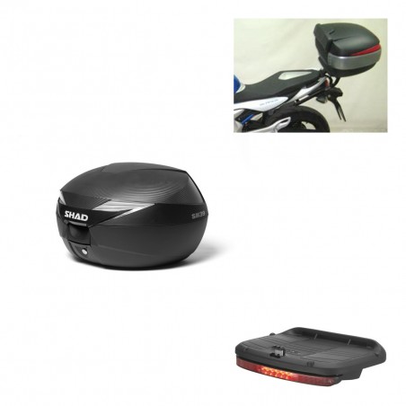 SHAD Baul SH39 carbon + soporte montaje luz de freno KIT-438820