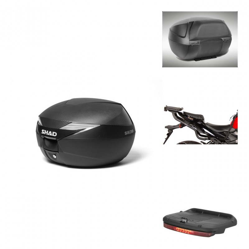 SHAD Baul SH39 carbon + soporte montaje accesorios KIT-438830