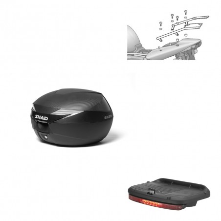 SHAD Baul SH39 carbon + soporte montaje luz de freno KIT-438880