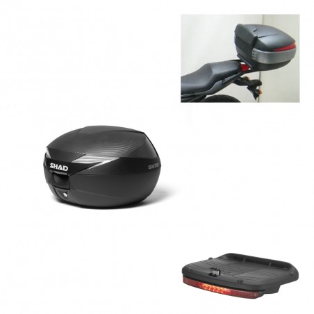 SHAD Baul SH39 carbon + soporte montaje luz de freno KIT-438910
