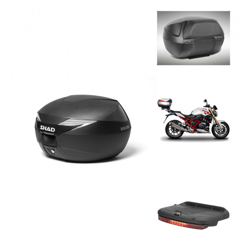 SHAD Baul SH39 carbon + soporte montaje accesorios KIT-438926