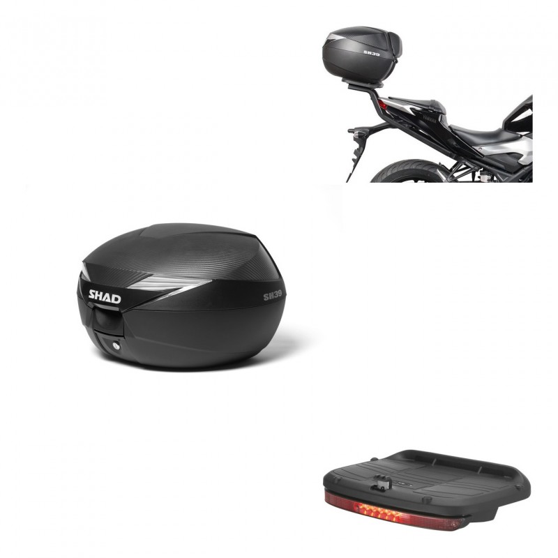 SHAD Baul SH39 carbon + soporte montaje luz de freno KIT-438995