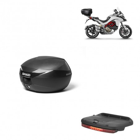 SHAD Baul SH39 carbon + soporte montaje luz de freno KIT-439005