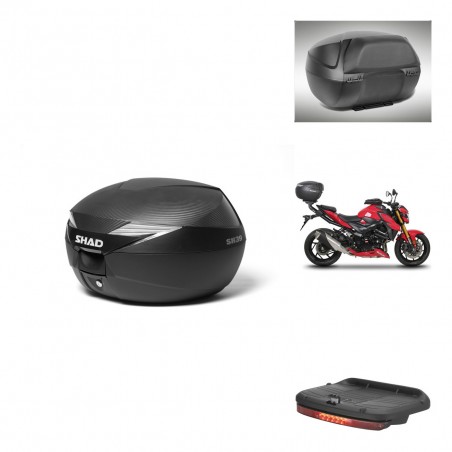 SHAD Baul SH39 carbon + soporte montaje accesorios KIT-439043