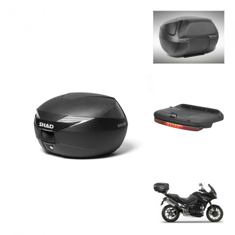 SHAD Baul SH39 carbon + soporte montaje accesorios KIT-439055