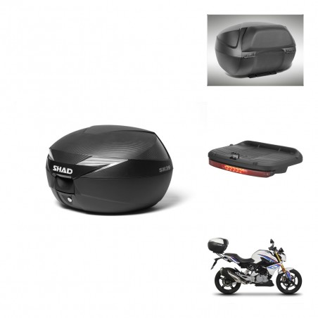 SHAD Baul SH39 carbon + soporte montaje accesorios KIT-439063