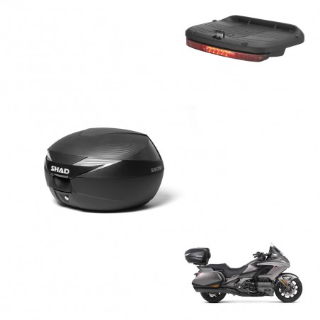 SHAD Baul SH39 carbon + soporte montaje luz de freno KIT-439077