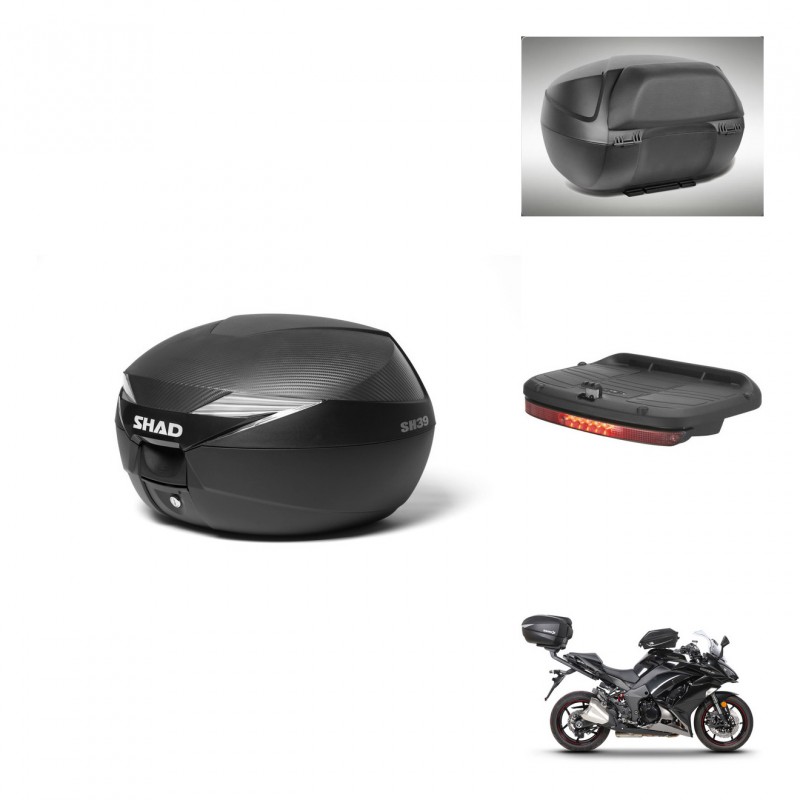 SHAD Baul SH39 carbon + soporte montaje accesorios KIT-439123
