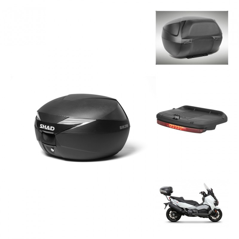 SHAD Baul SH39 carbon + soporte montaje accesorios KIT-439219