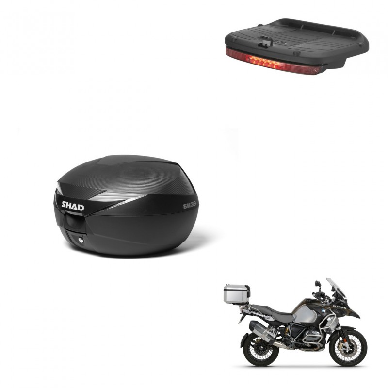 SHAD Baul SH39 carbon + soporte montaje luz de freno KIT-439225
