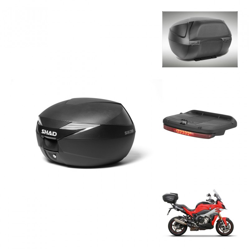 SHAD Baul SH39 carbon + soporte montaje accesorios KIT-439231