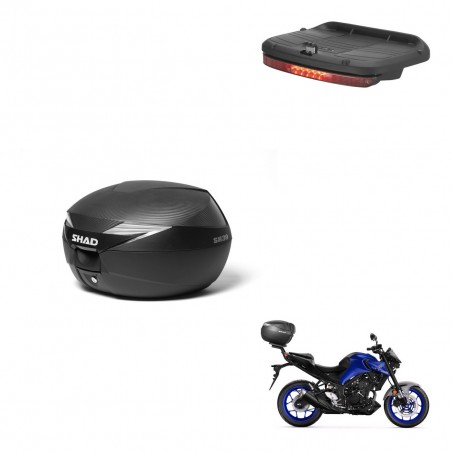 SHAD Baul SH39 carbon + soporte montaje luz de freno KIT-439237