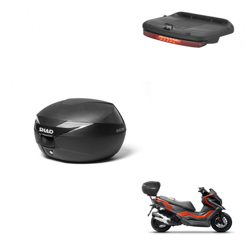 SHAD Baul SH39 carbon + soporte montaje luz de freno KIT-439293