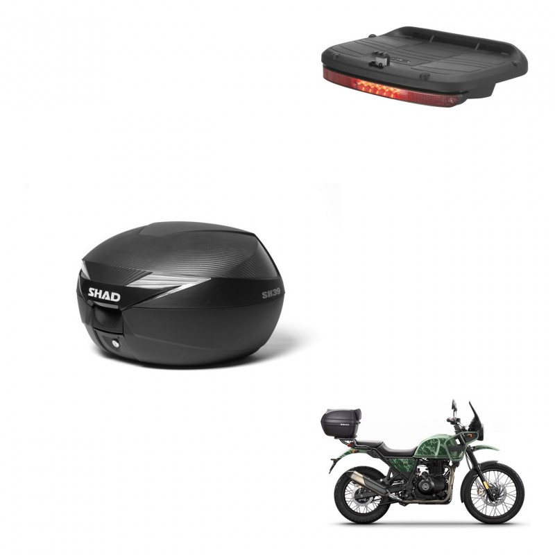 SHAD Baul SH39 carbon + soporte montaje luz de freno KIT-439301