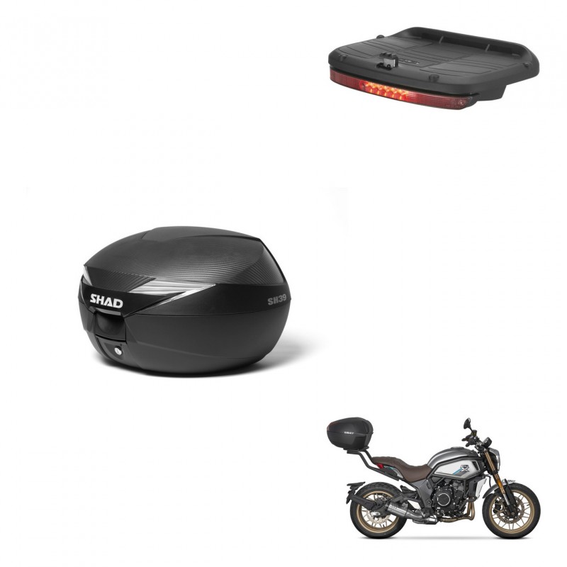 SHAD Baul SH39 carbon + soporte montaje luz de freno KIT-439341