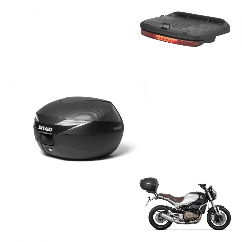 SHAD Baul SH39 carbon + soporte montaje luz de freno KIT-439361