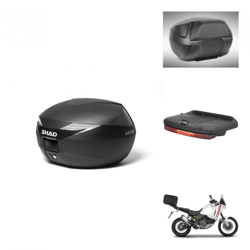 SHAD Baul SH39 carbon + soporte montaje accesorios KIT-439399