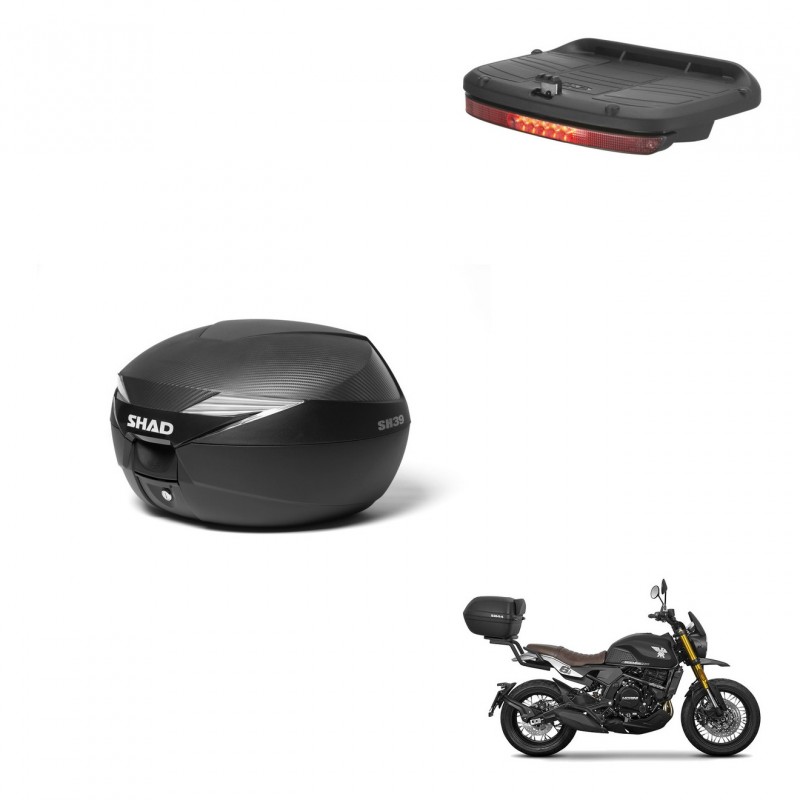 SHAD Baul SH39 carbon + soporte montaje luz de freno KIT-439409