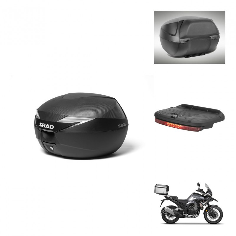 SHAD Baul SH39 carbon + soporte montaje accesorios KIT-439415