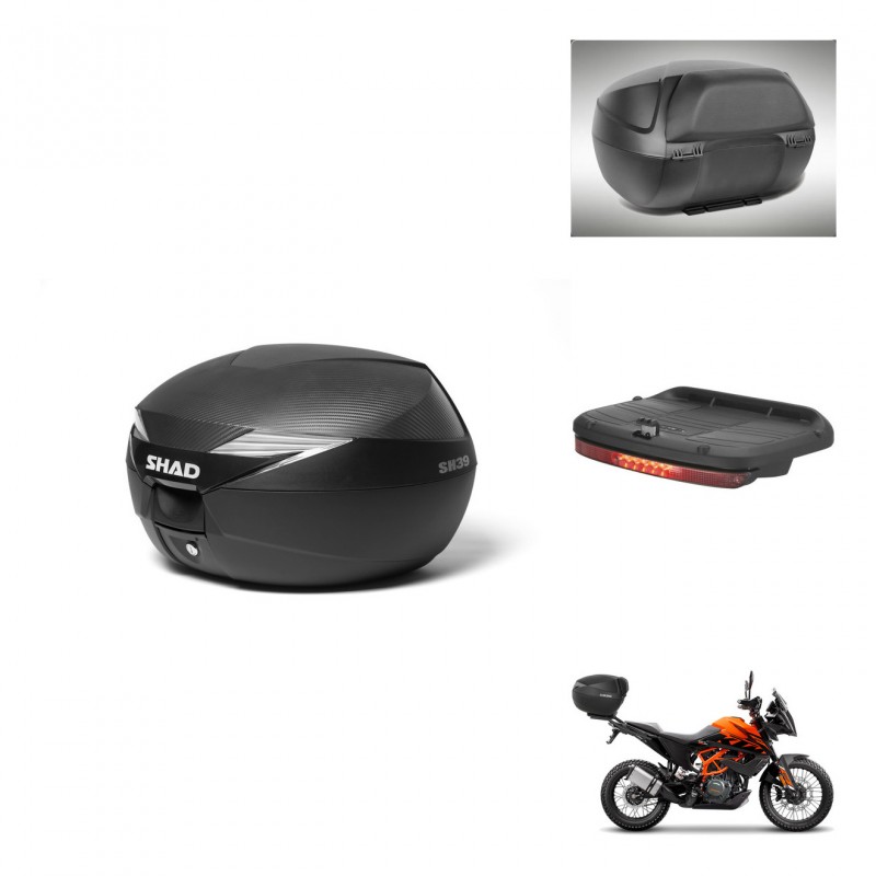 SHAD Baul SH39 carbon + soporte montaje accesorios KIT-439459