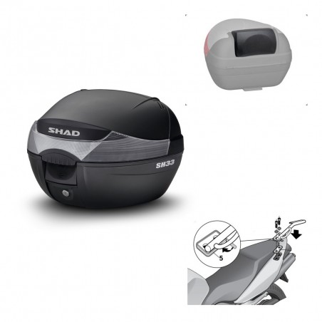 SHAD Baul SH33 + soporte montaje respaldo KIT-439592