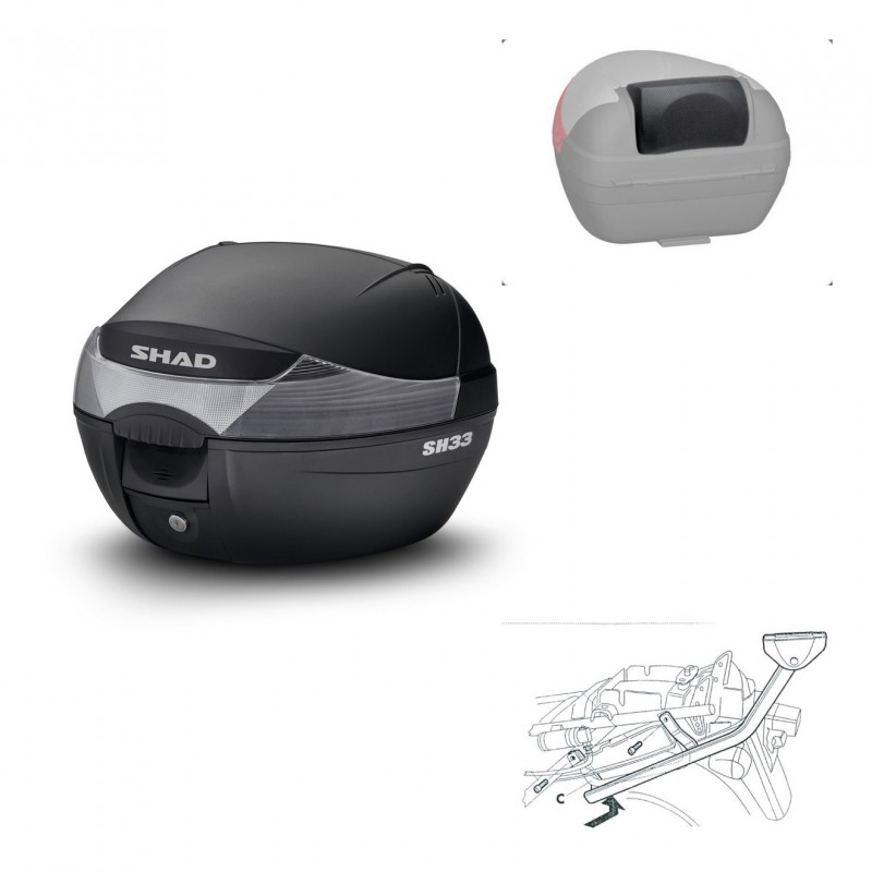 SHAD Baul SH33 + soporte montaje respaldo KIT-439630