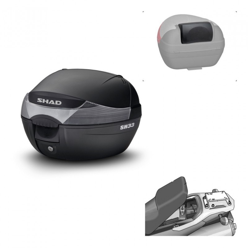 SHAD Baul SH33 + soporte montaje respaldo KIT-439641