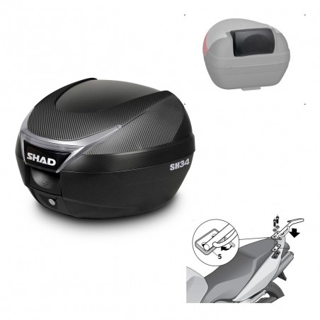 SHAD Baul SH34 + soporte montaje respaldo KIT-440316