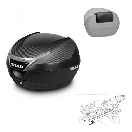 SHAD Baul SH34 + soporte montaje respaldo KIT-440408
