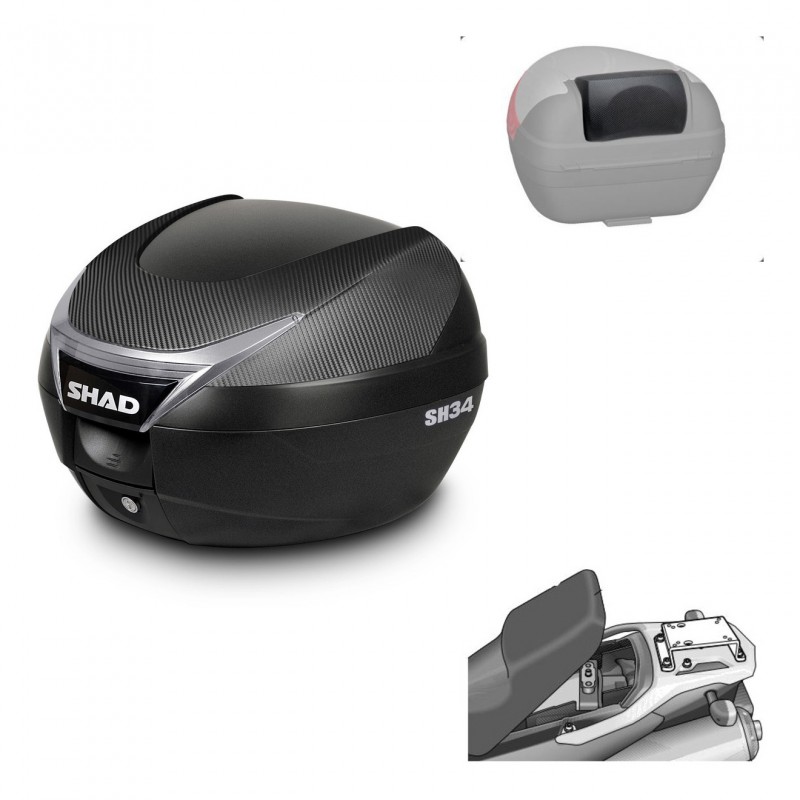 SHAD Baul SH34 + soporte montaje respaldo KIT-440432