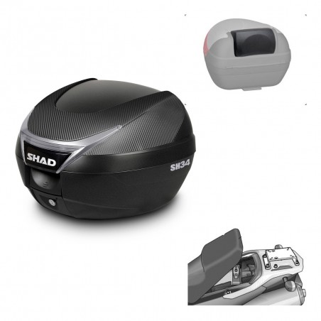 SHAD Baul SH34 + soporte montaje respaldo KIT-440432