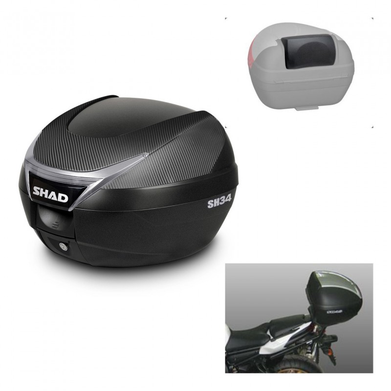 SHAD Baul SH34 + soporte montaje respaldo KIT-440496