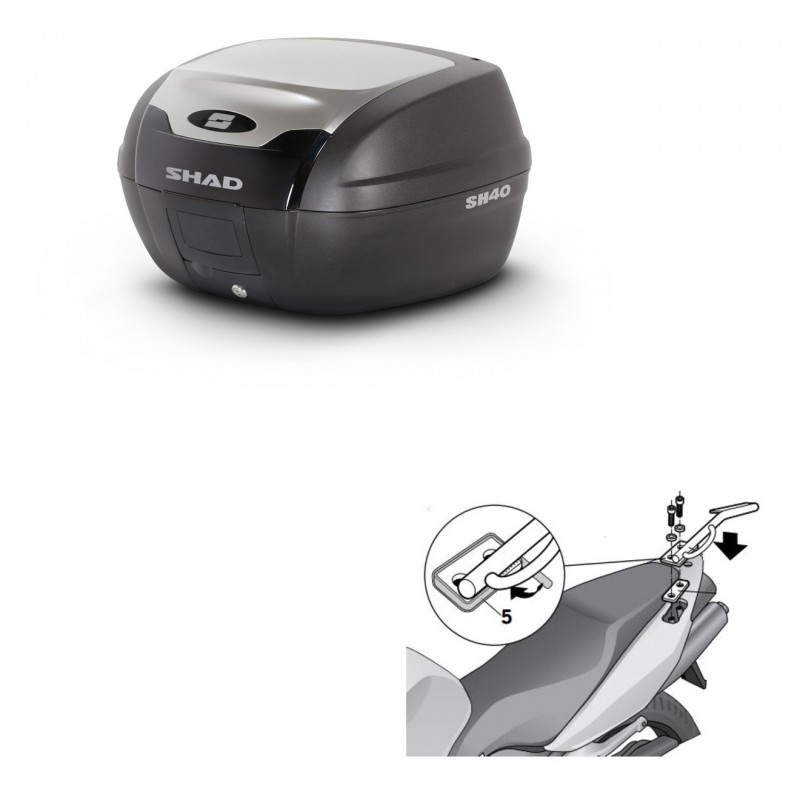 SHAD Baul SH40 ALU + soporte montaje KIT-441268