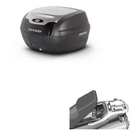 SHAD Baul SH40 ALU + soporte montaje KIT-441297
