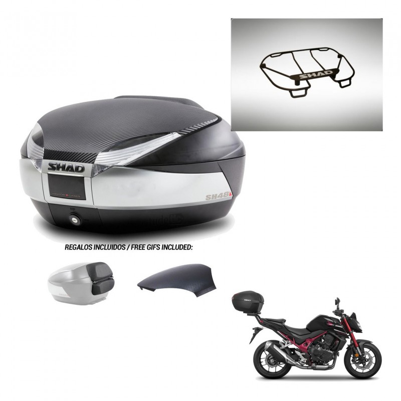SHAD Baul SH48 tapa respaldo + soporte montaje parrilla superior KIT-442810