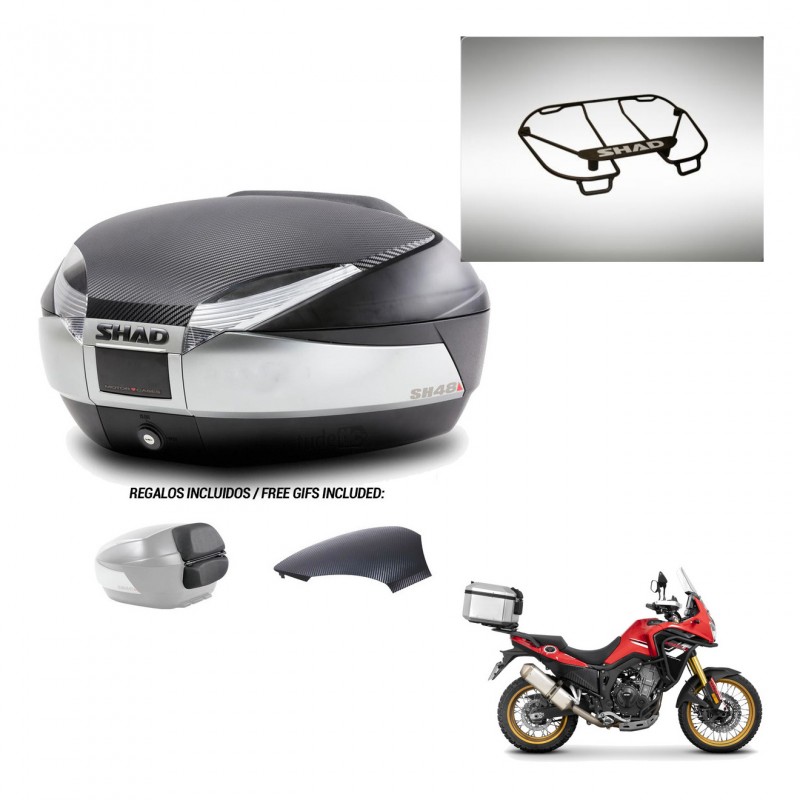 SHAD Baul SH48 tapa respaldo + soporte montaje parrilla superior KIT-442930